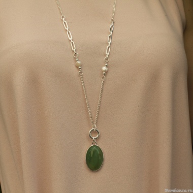 Колье Fiore Luna, GREEN AVENTURINE, LN5155 G/S